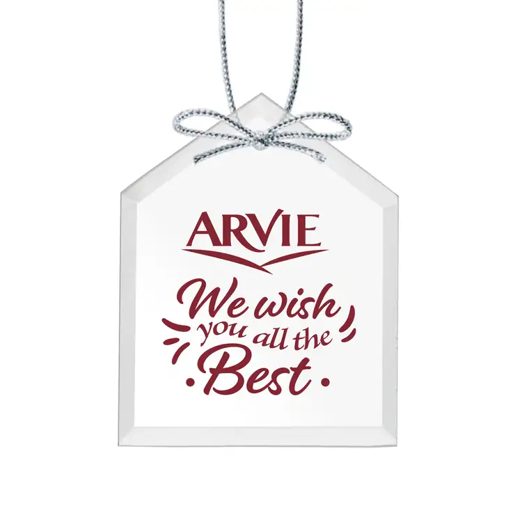 Ornement de Noël maison en cristal Starfire avec impression