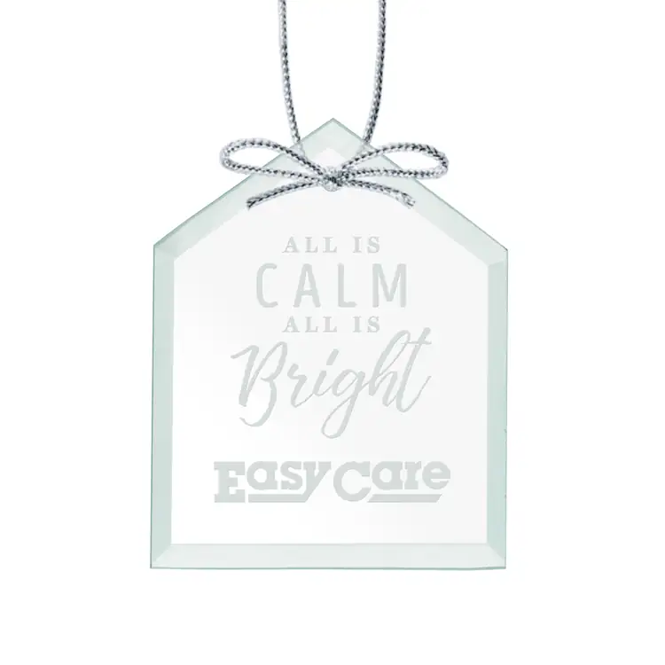Jade Glass House Ornament Deep Etch