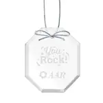 Starfire Crystal Long Octagon Ornament Deep Etch