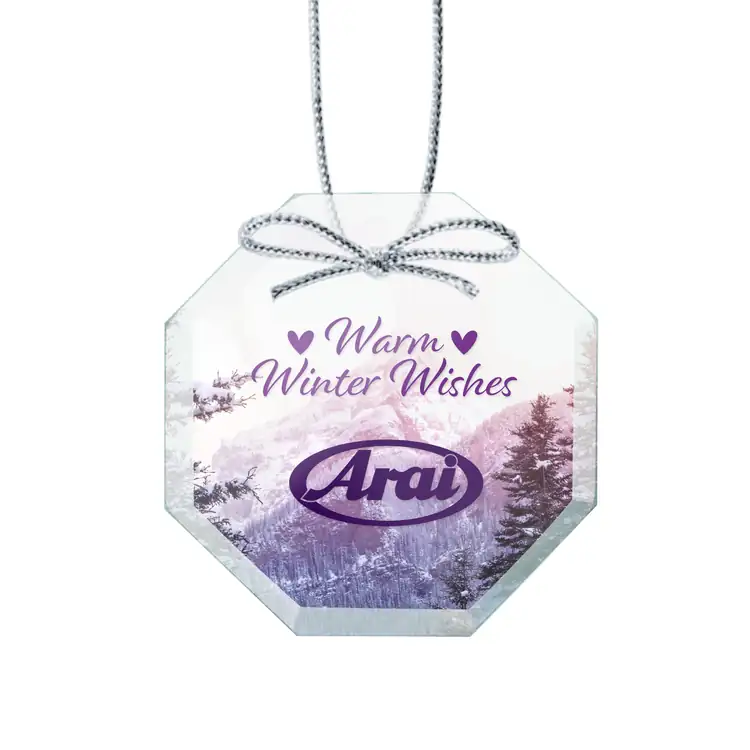 Ornement de Noël octogonal en verre jade Multicolore