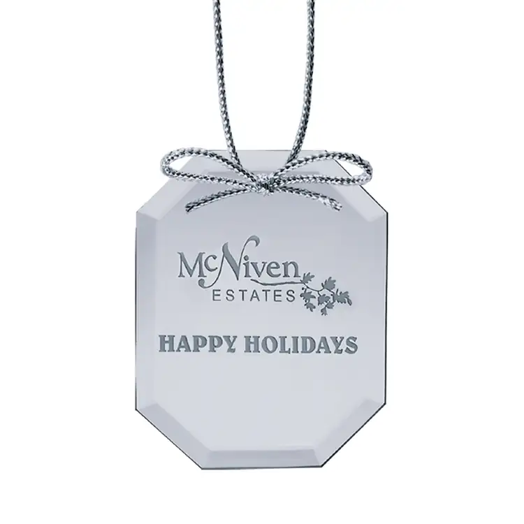 Ornement de Noël octogonal miroir avec gravure