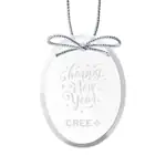 Starfire Crystal Oval Ornament Deep Etch