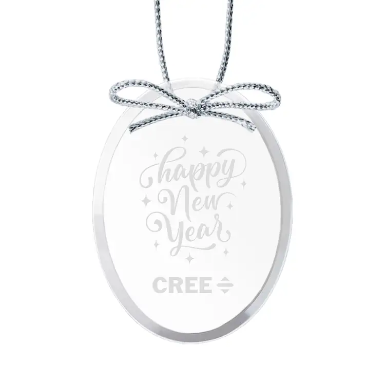 Starfire Crystal Oval Ornament Deep Etch