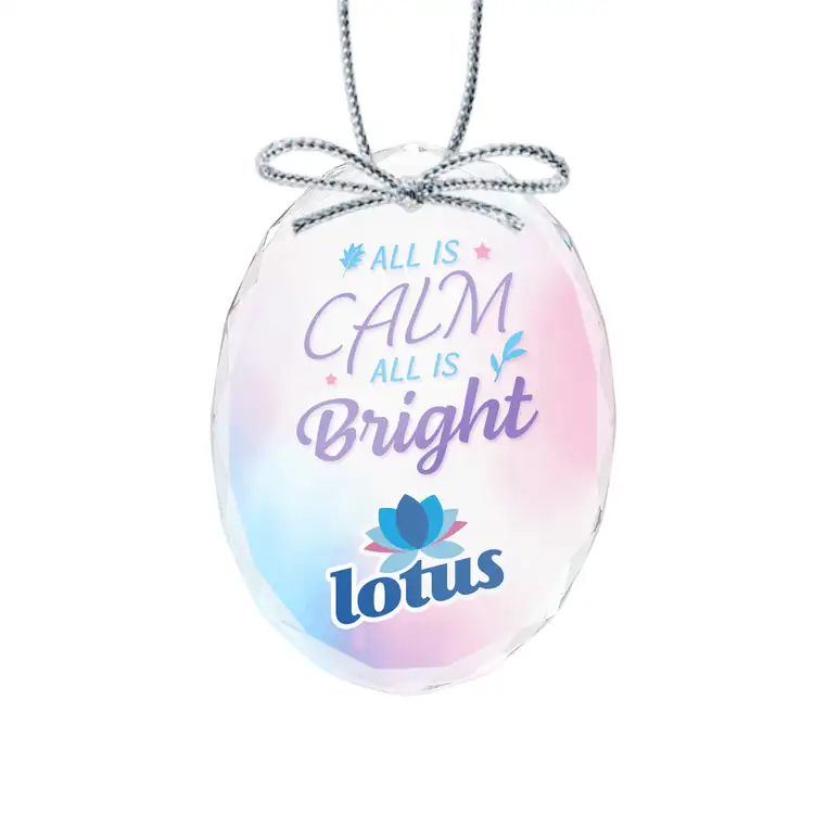 Optical Crystal Oval Ornament Multicolor