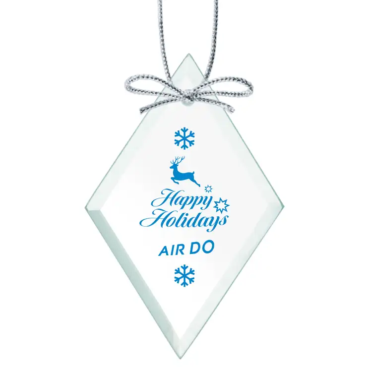 Ornement de Noël pointe de flèche en verre jade avec impression en une couleur