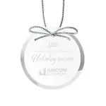 Round Starfire Crystal Ornament Deep Etch