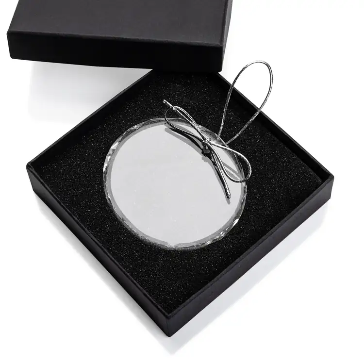 Ornement de Noël rond en cristal optique Multicolore #2