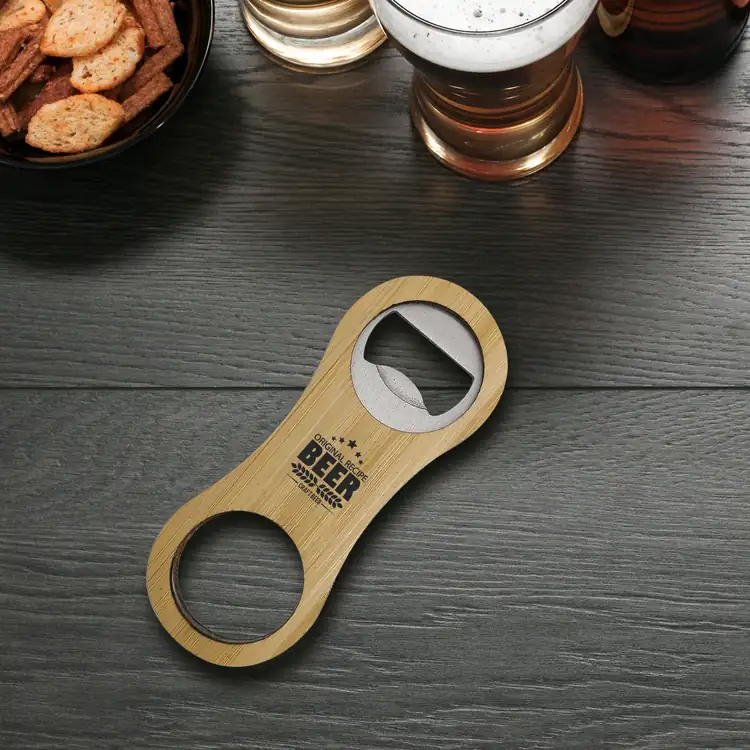 Rounded Bamboo Bottle Opener #2