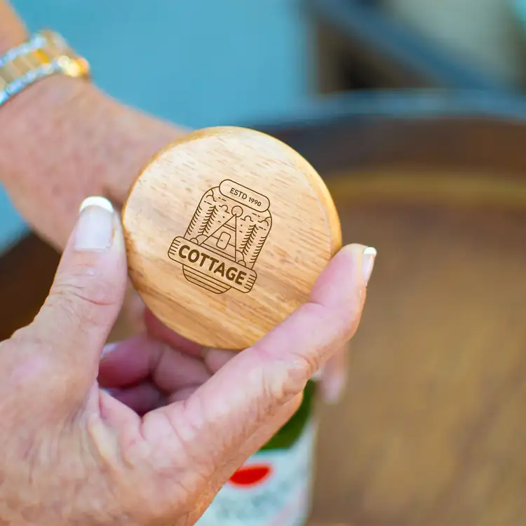 Round Wood Bottle Opener with Magnet #4