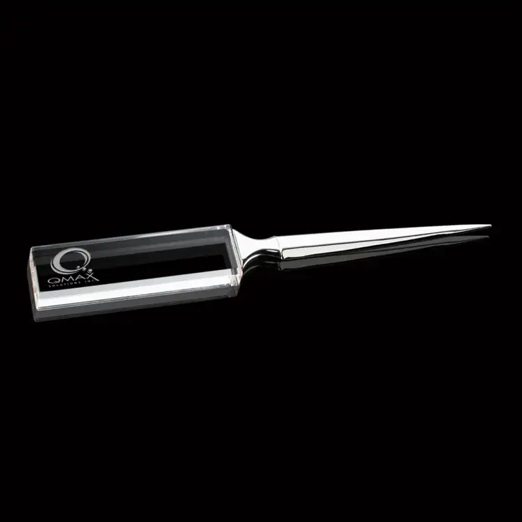 Bevelled Optical Crystal Letter Opener - Deep Etch
