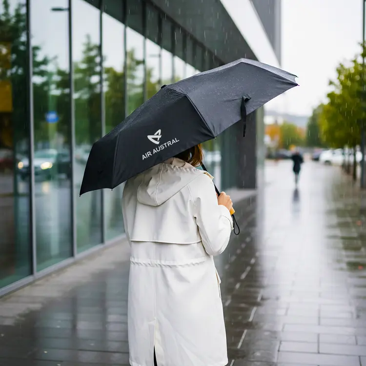 Parapluie compact Chocó avec poignée en bambou #3