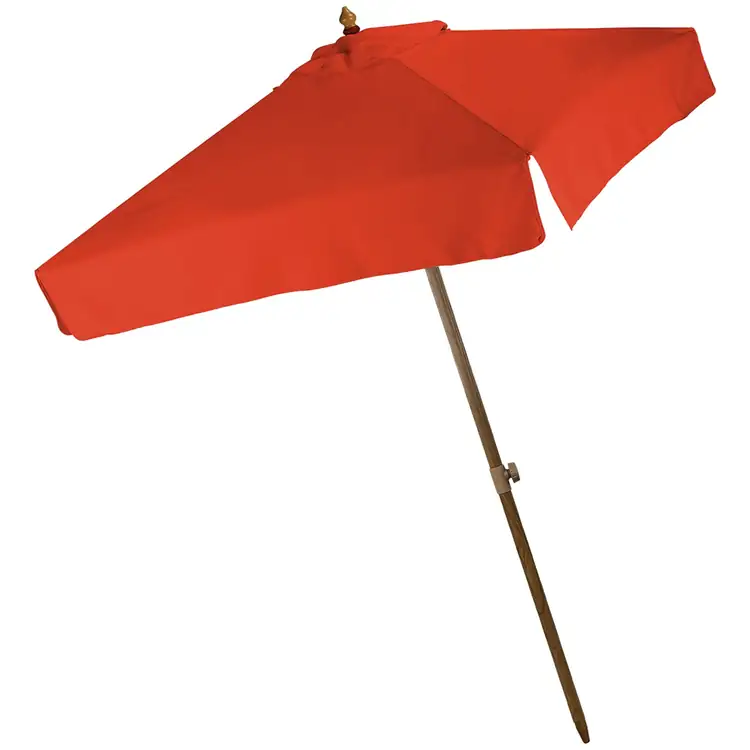 Tilting Square Umbrella with Wood Grain Finish #4