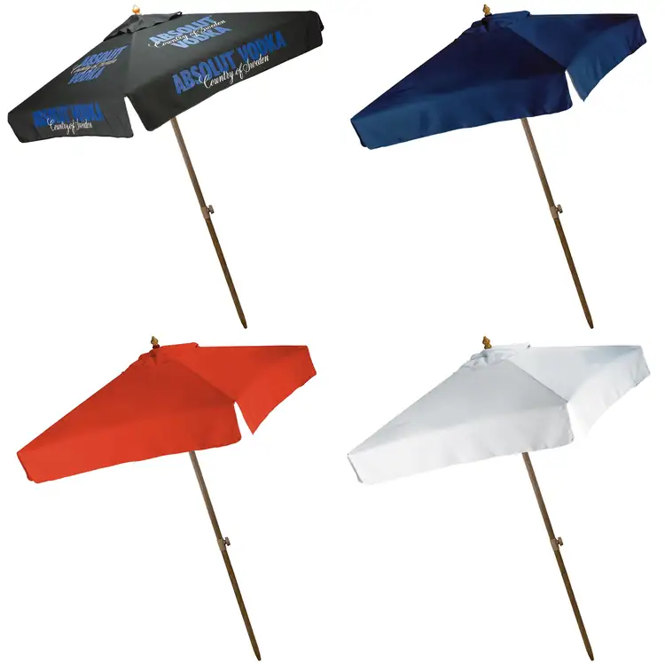 Tilting Square Umbrella with Wood Grain Finish
