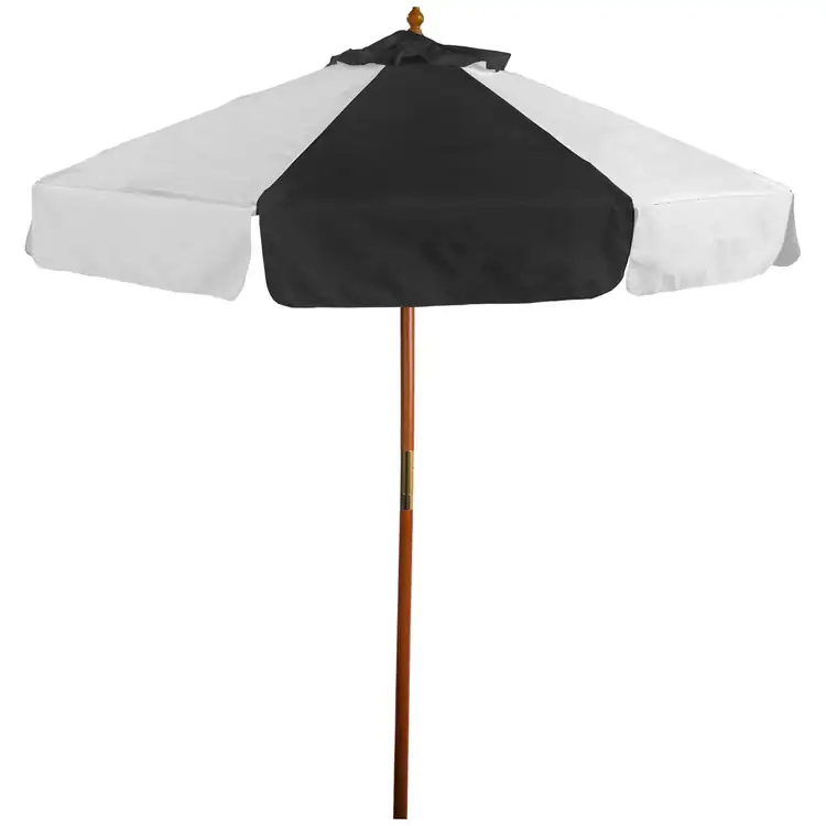 Wood Market Umbrella with Valances #3