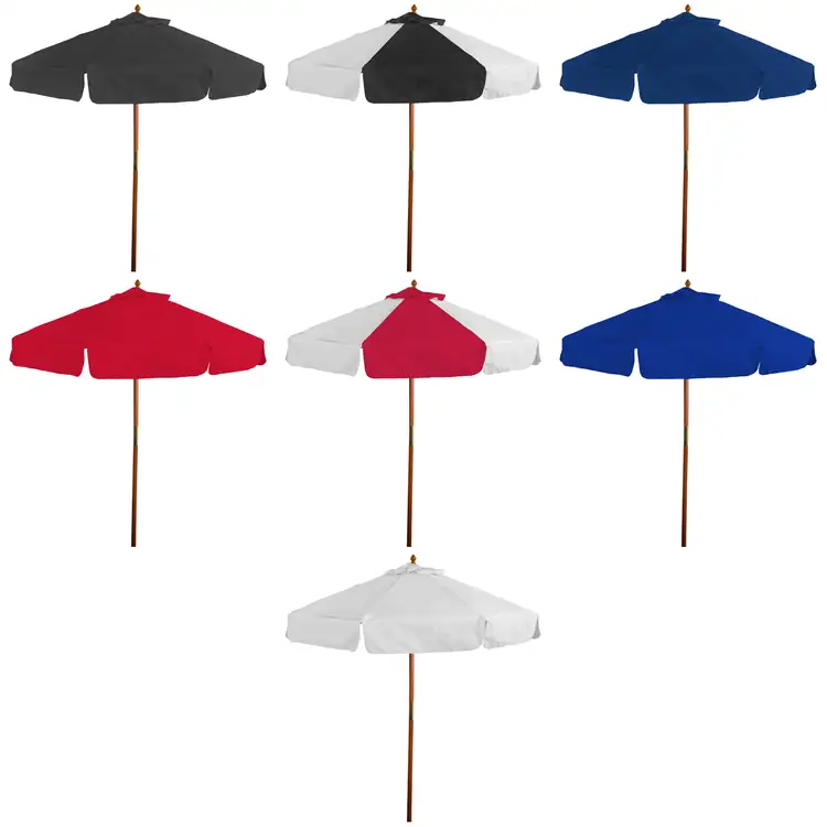 Wood Market Umbrella with Valances