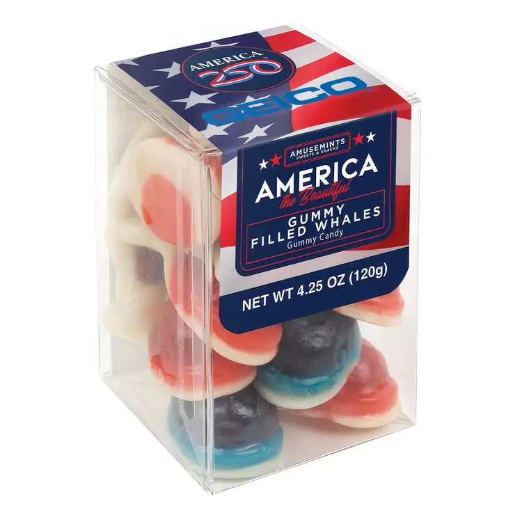 America 250- Short Acetate-Gummy Filled Whales #3