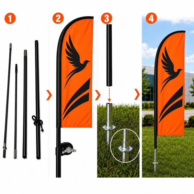 Small Feather Flag Kit with Ground Spike #6