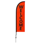 Small Double Sided Feather Flag Kit with Ground Spike and Cross Base
