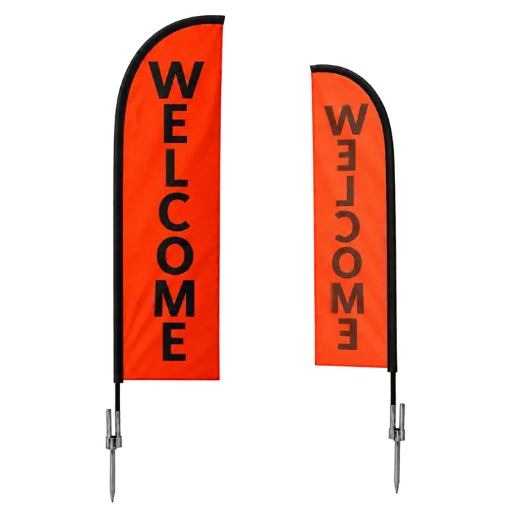 Small Single Sided Feather Flag Kit with Ground Spike