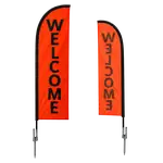 Small Single Sided Feather Flag Kit with Ground Spike and Cross Base