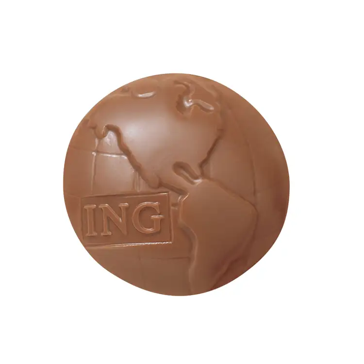 Petit globe en chocolat personnalisé