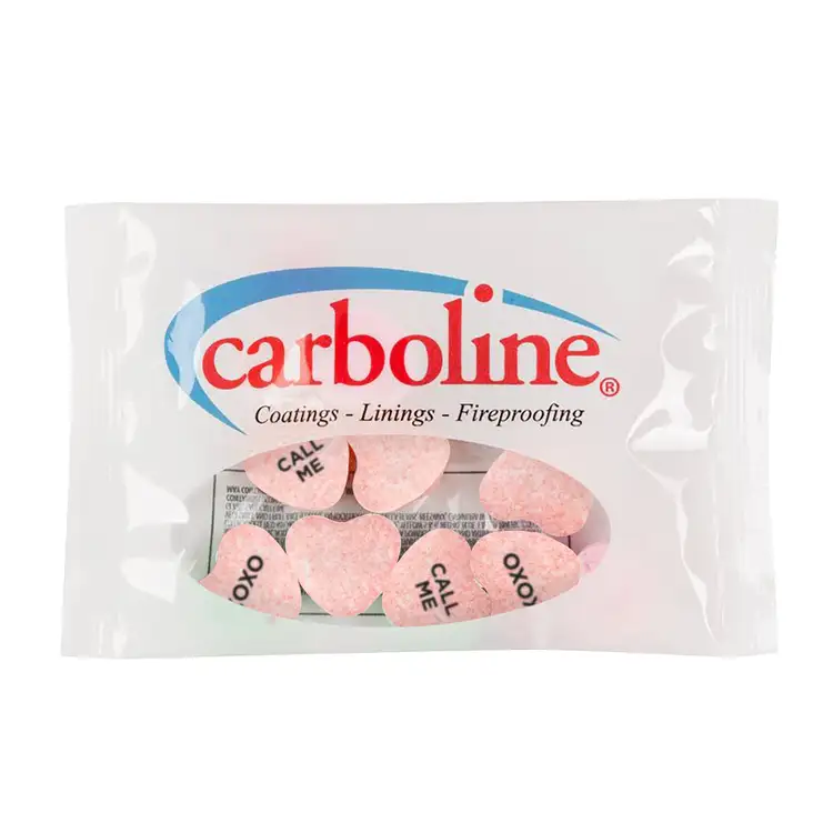 Petit sachet DigiBag de bonbons en coeur imprimés 1/2 oz