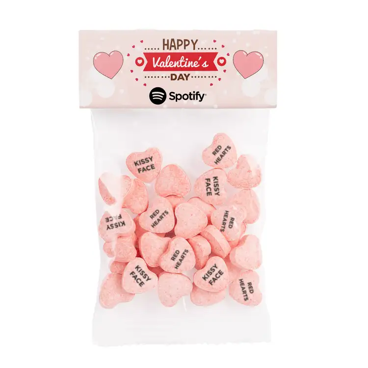Petit sachet à carton supérieur de bonbons en coeur imprimés #2