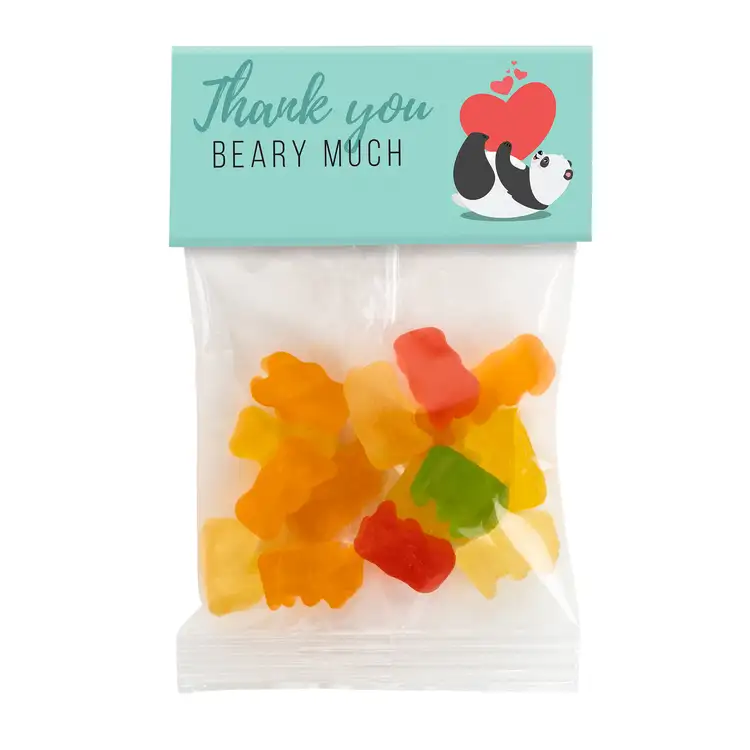Petit sachet à carton supérieur d’oursons en gélatine 1 oz #2
