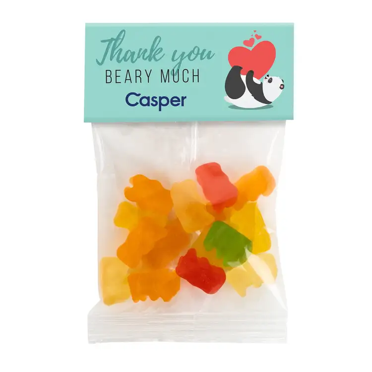 Petit sachet à carton supérieur d’oursons en gélatine 1 oz