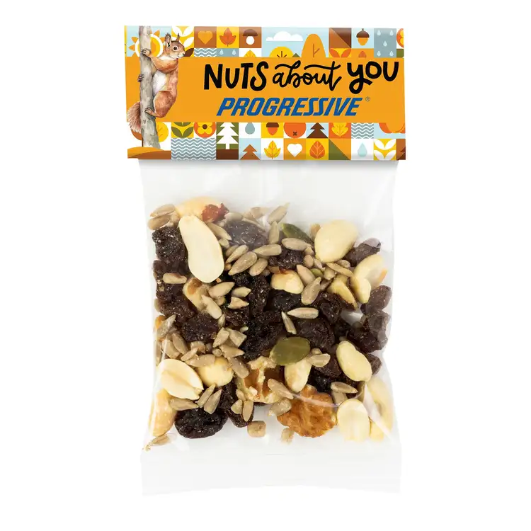 Small Header Bag with Raisin Nut Trail Mix 1 oz