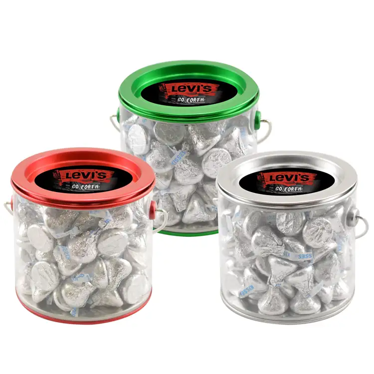 Small Clear Pail with Hershey’s Kisses chocolates