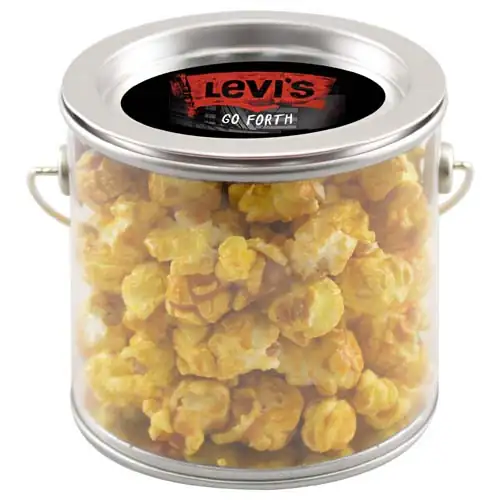 Small Clear Pail with Caramel popcorn #4