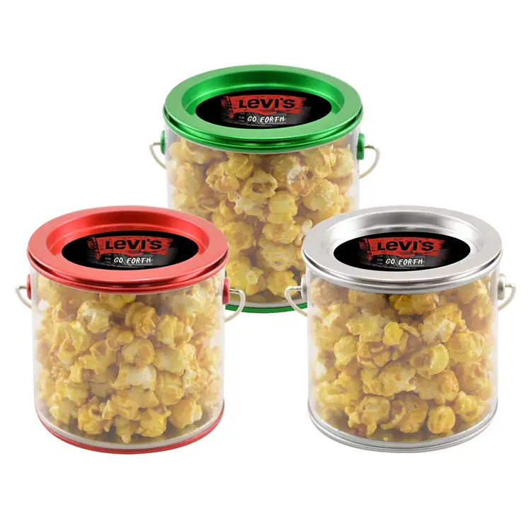 Small Clear Pail with Caramel popcorn