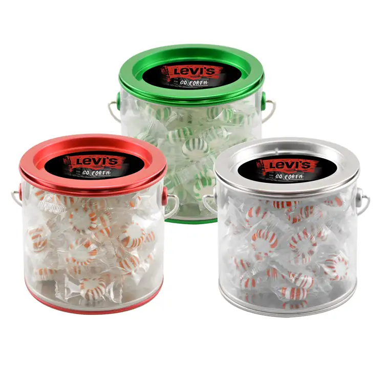 Small Clear Pail with Starlight peppermint mints