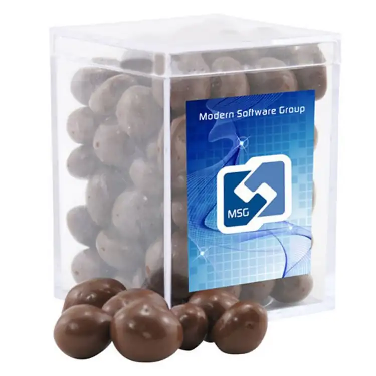Small Acrylic Box with Chocolate-covered peanuts