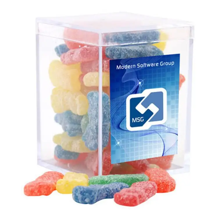 Small Acrylic Box with Sour Patch Kids candies