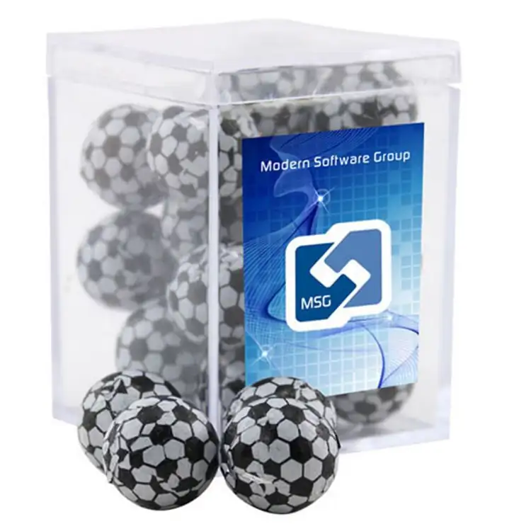 Petite boîte en acrylique de chocolats en forme de ballon de soccer
