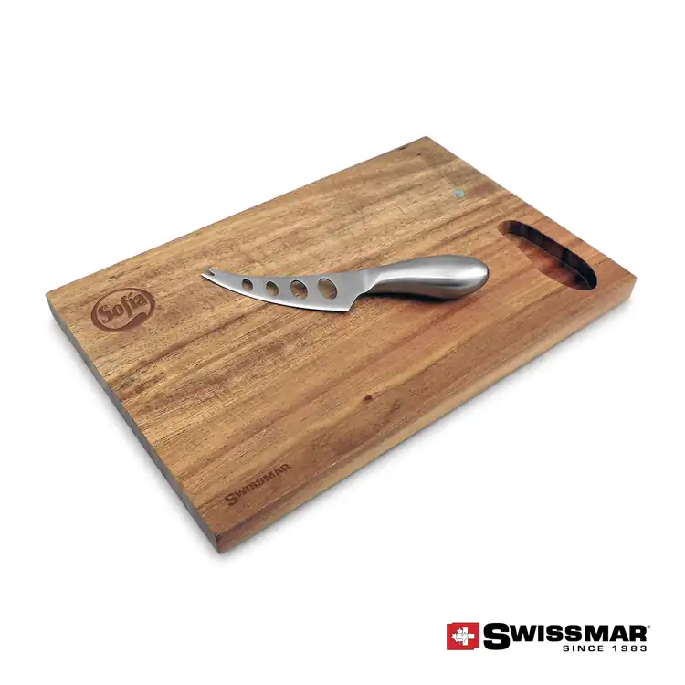 Swissmar Acacia Cheese Board with Knife