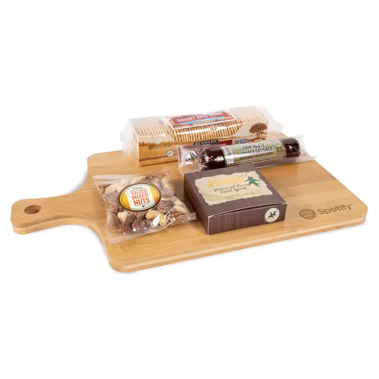 Bamboo Board with Cheese and Snacks #2