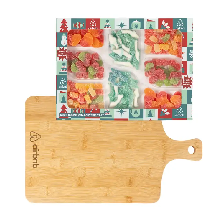 Sour Gummy Charcuterie Tray with Bamboo Board