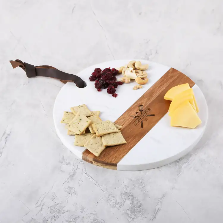Calacatta Round Marble and Acacia Board #3
