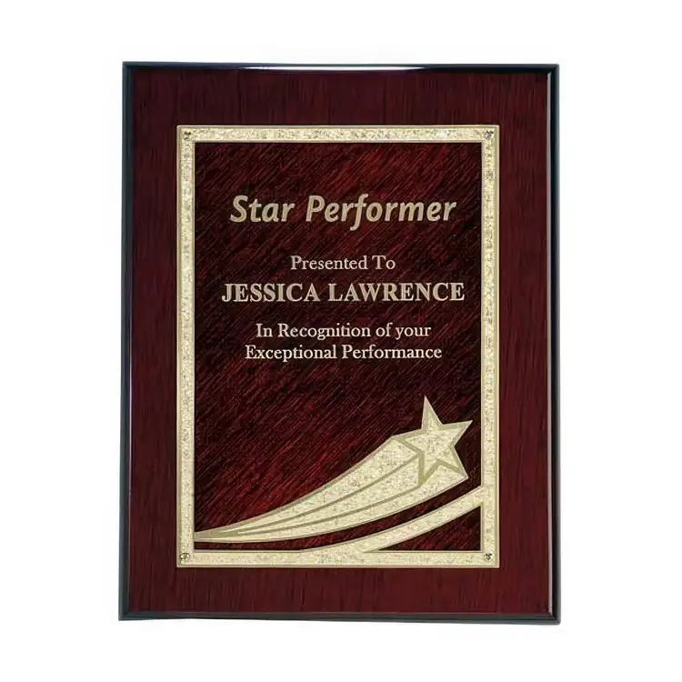 Comet Plaque - Gold/Rosewood 8 x 10 in