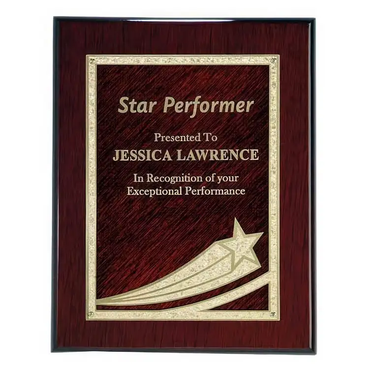 Comet Plaque - Gold/Rosewood 9 x 12 in