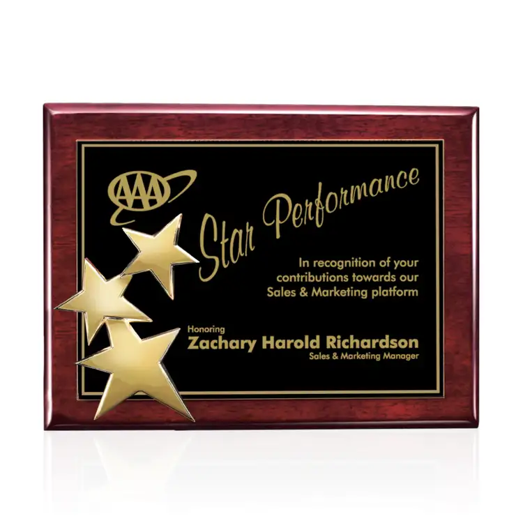 Constellation Plaque - Rosewood/Gold 10.5 x 13 in