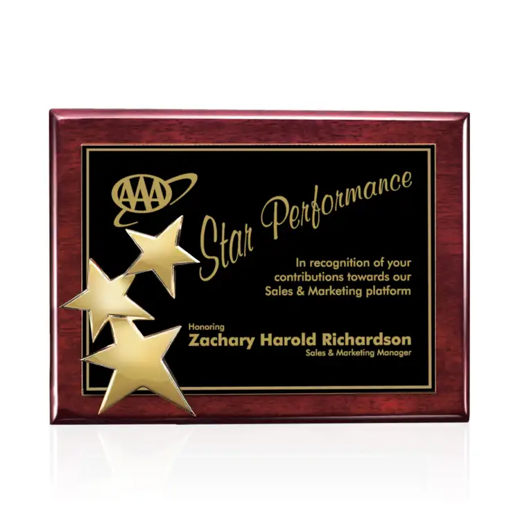 Constellation Plaque - Rosewood/Gold 9 x 12 in