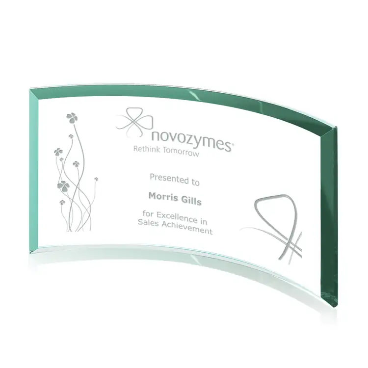 Plaque Crescent en verre jade - Gravure #2