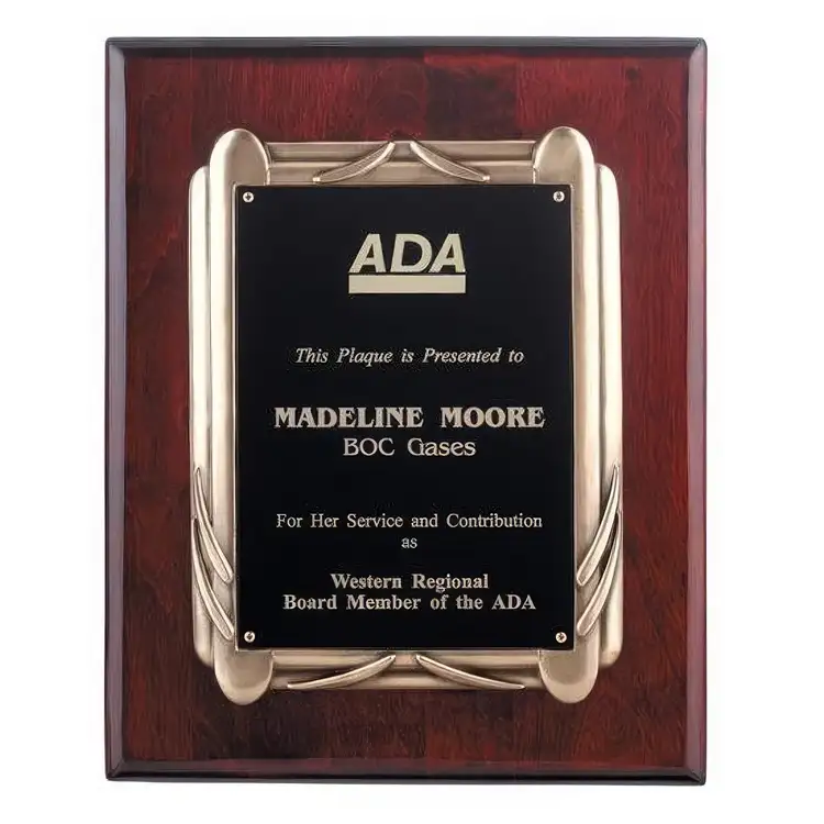 Plaque Deco Bronze - Noir/Bronze/Bois de Rose 10.5 x 13 po