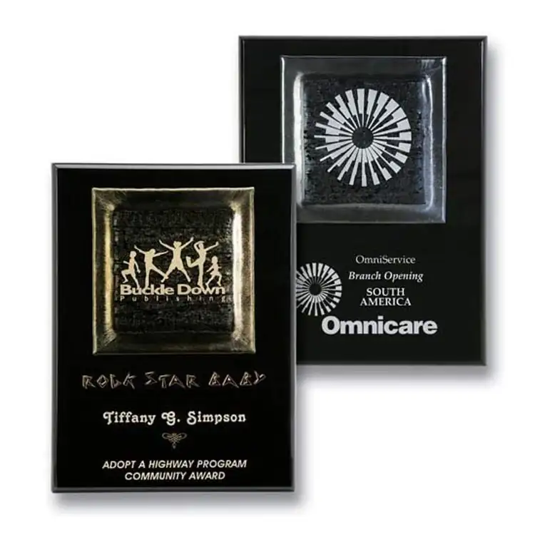 Fusion Metallic Glass Plaque