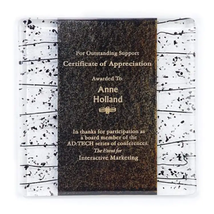 Fusion Wall Glass Plaque #12