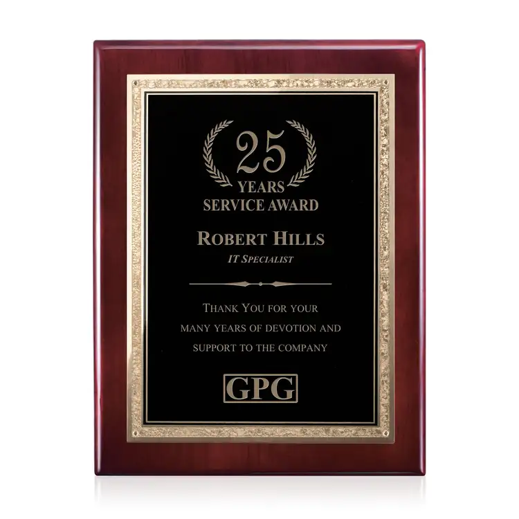 Gemstone Rosewood Plaque - Rosewood/Black Elegance 8 x 10 in